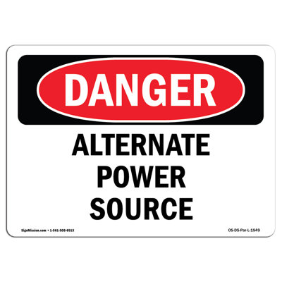 Alternate Power Source Danger Sign