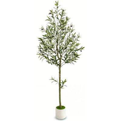 Faux olivier avec pot de fleurs, olivier 6 pi, tronc et fruits réalistes, fausses plantes d'intérieur, parfait pour la décoration de salon de bureau à domicile
