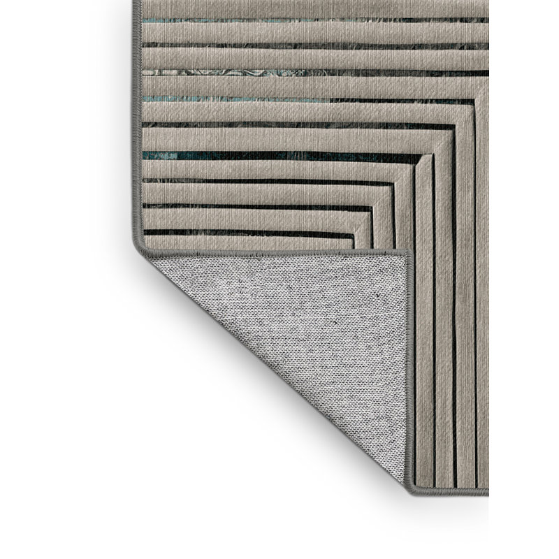 Machine Washable Gray Area Rug GSIX03636, Rectangle 7' x 9'