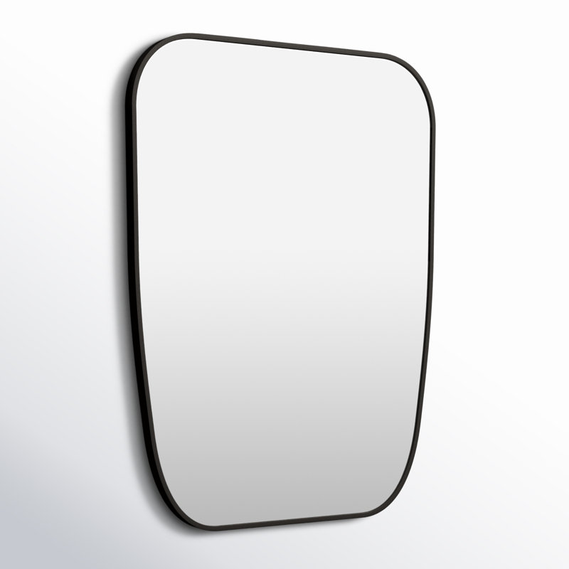 Sirona Metal Asymmetrical Wall Mirror, Black