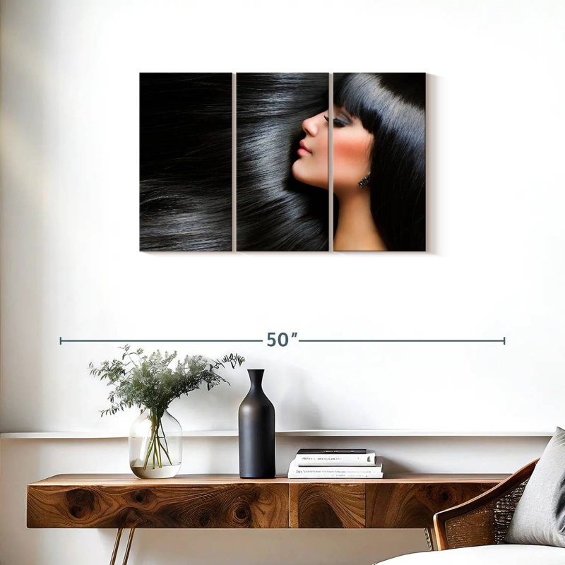 Shuttleworth Straight Black Hair, 20" H x 33" W