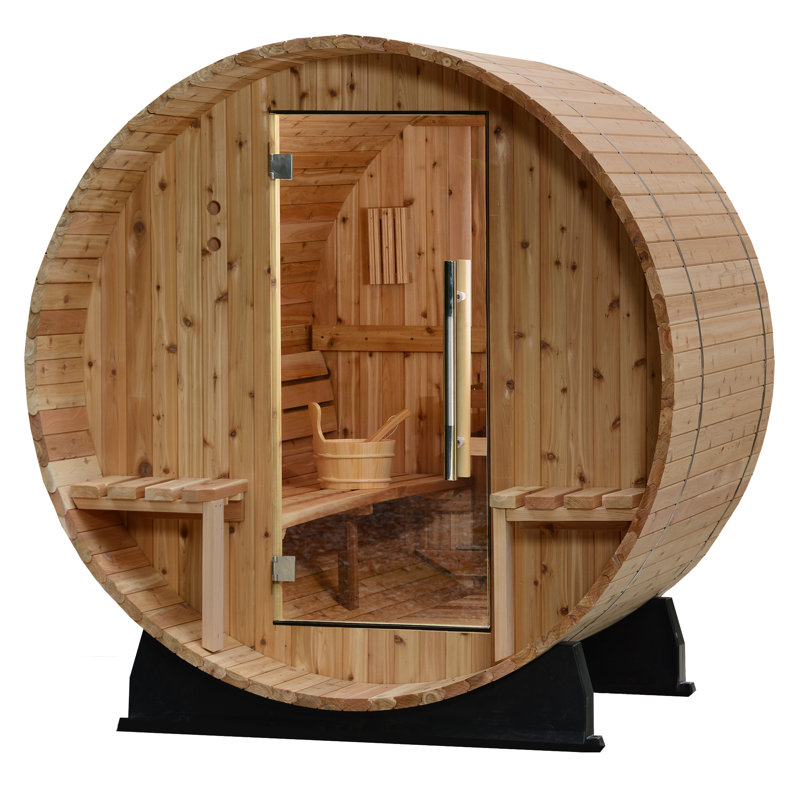 Almost Heaven Saunas Vienna Traditional Steam Sauna in Cedar, With Vista Window