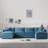 136" Chenille U Shaped Sectional Sofa Cloud Couch With Movable Ottoman-145719278