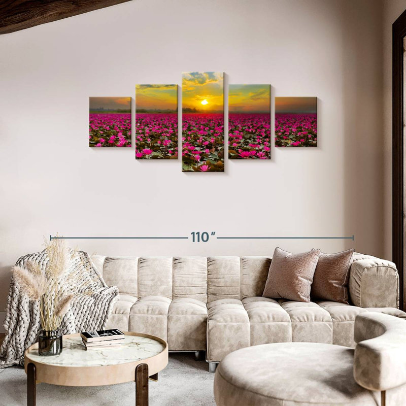 Sea Of Lotus, 36" H x 80" W