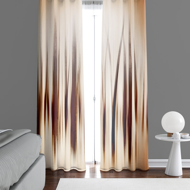 Paire de rideaux semi-transparents en polyester Devette, L 20 po x L 52 po