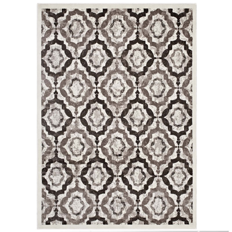 Tapis à motif de treillis marocain Kalinda, Rectangle de 5 pi x 8 pi