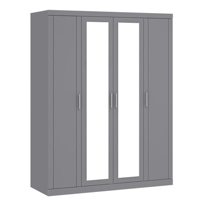 4 Door Wardrobe with Mirror