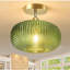 Plafonnier semi-encastré, luminaires de couloir, plafonnier en verre avec abat-jour vert, plafonnier de cuisine, plafonniers verts rétro, éclairage de plafond rétro pour porche d'entrée