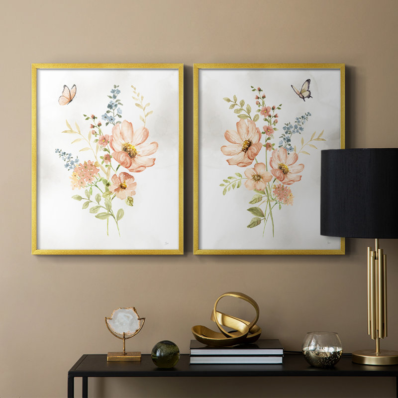 Summer Arrangement I-Premium Framed Print -Ready to Hang - No Nails Required - No Nails Required, Gold, 29" H x 46" W