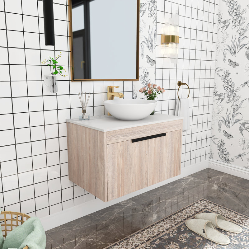 Ensemble de meuble-lavabo simple 29,5 po avec plateau en céramique Judtih