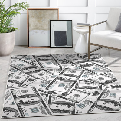  Tapis vert fantaisie empilé argent