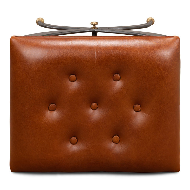 Leather Accent Stool