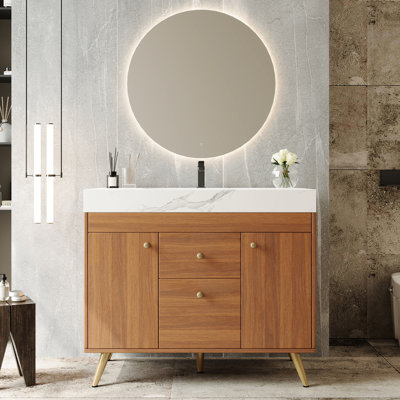 Freestanding Standard With Faux Marble Top