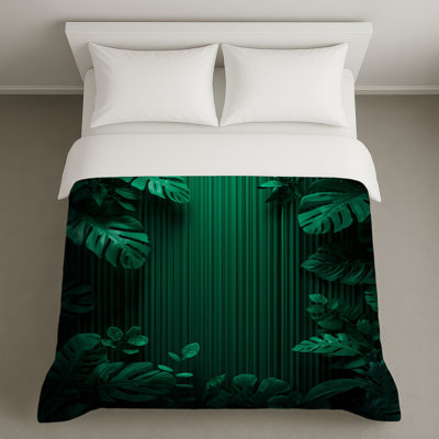 Housses de couette tropicales à feuillage vert