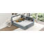 Lit plateforme en bois avec lit gigogne, tablettes et tête de lit-1798252175
