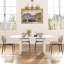 Ensemble de salle à manger ovale, table de salle à manger 70 po et chaises rembourrées en lin-2065034680-2065034682-2065034683