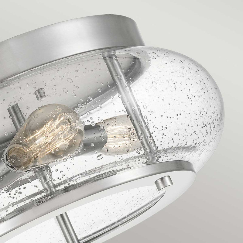Kelli Glass Flush Mount, Brushed Nickel