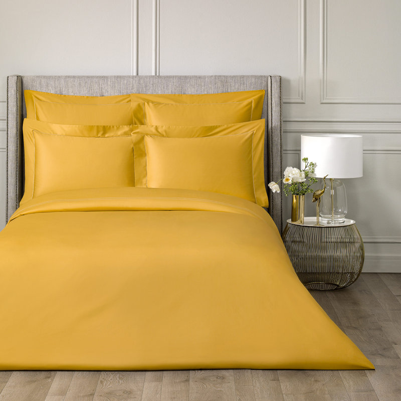 Rhapsody Duvet Cover, Cal. King Duvet Cover, Mustard