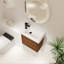 Meuble-lavabo mural avec lavabo en céramique et porte simple à fermeture en douceur-1165533491