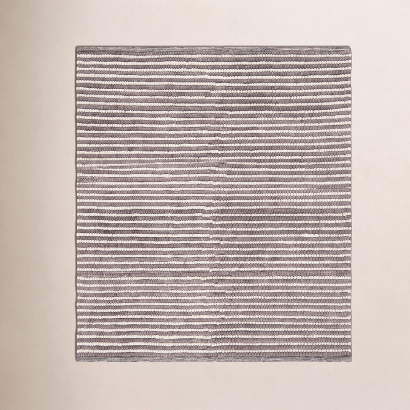 Tapis ivoire / brun foncé fait à la main Cleodora, Carré 6 pi