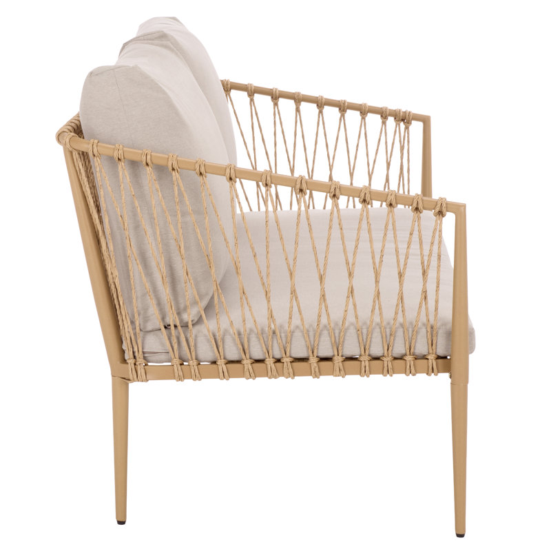 Causeuse de patio en corde Dante, Naturel / Taupe