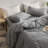 MooMee Striped Duvet Cover Set 100% Washed Cotton Linen Like Textured-108306142-105229476