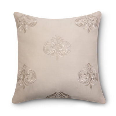 Embroidered Cotton Throw Pillow