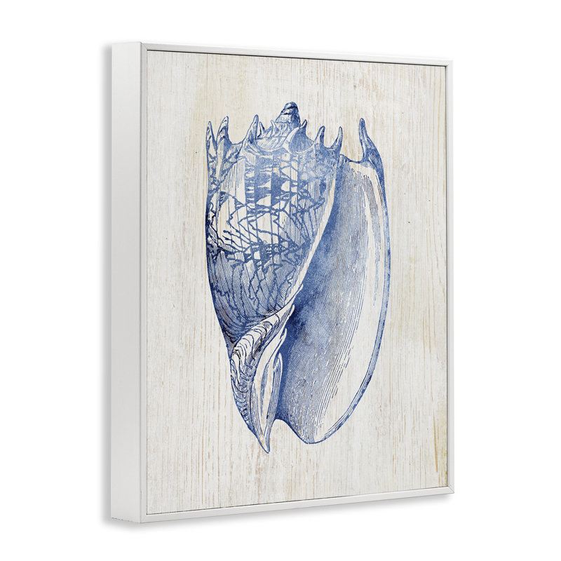 Giclée encadrée nautique bleu clair, design par Susan Arnot, H 14 po x l 11 po, Giclée encadrée blanc bord de mer