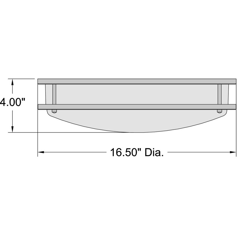 Alexanndra II LED Flush Mount - Acrylic Lens, Chrome, 4" H x 16.5" W x 16.5" D