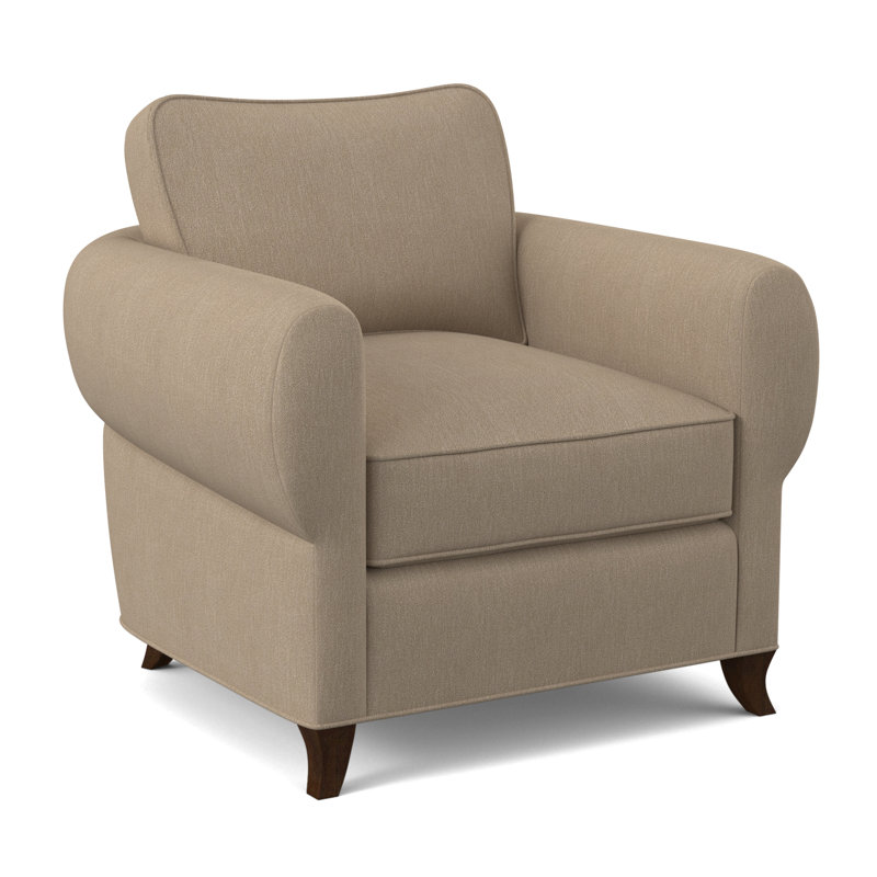Cocoon Armchair, American Walnut, Filigree Ivory 100% Polyester