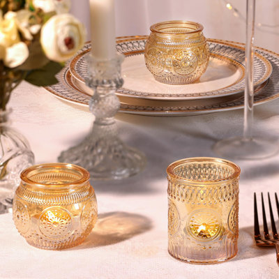 48 bougeoirs votifs - bougeoirs en verre, bougeoirs en vrac, bougies en relief pour pièce maîtresse de mariage et décoration intérieure