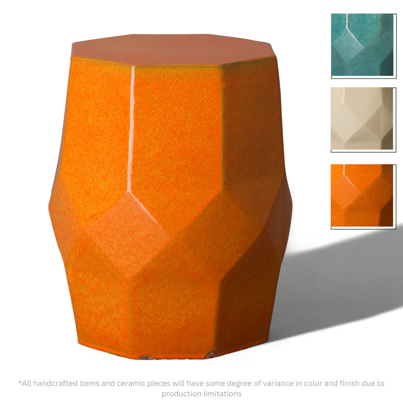 Daeshun Garden Stool, Bright Orange