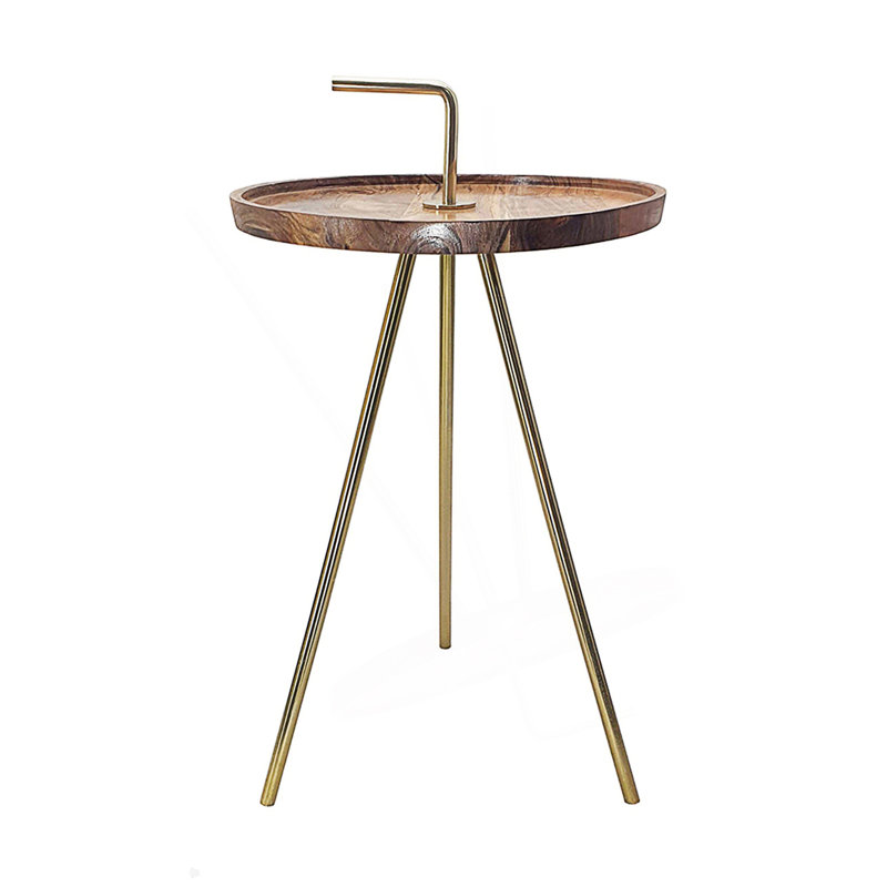 Side Table With Tripod Steel Legs