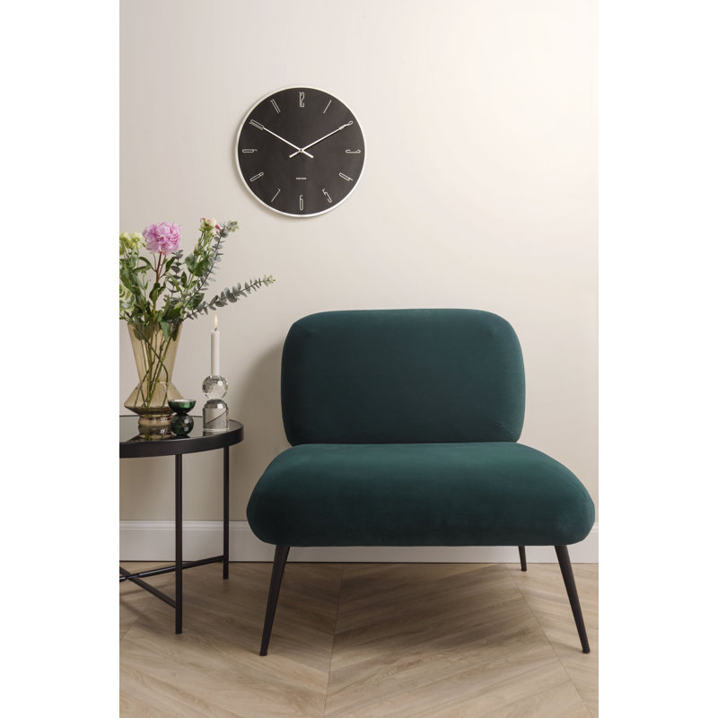 Mirror Glass Wall Clock, Black