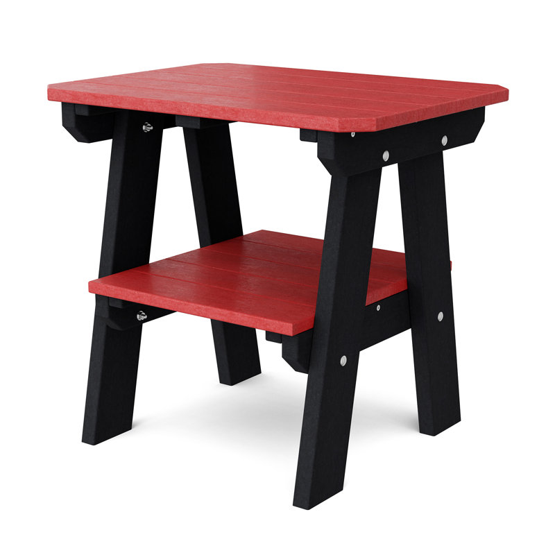 Heritage Two-Tier End Table, Cardinal Red/Black