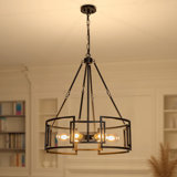 Lustre cylindrique industriel à 6 lumières à intensité variable