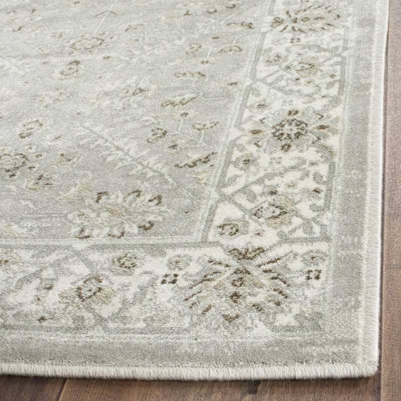 Tapis oriental en viscose en argent / ivoire Ensembles, Rectangle 8 pi x 10 pi 2 po