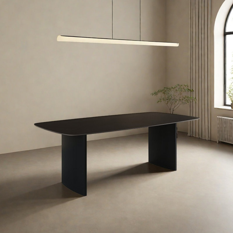 Table de salle à manger rectangulaire noire, H 29,52 po x L 62,99 po x l 31,49 po