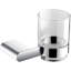 Porte-brosse à dents Moon - fixation murale - laiton 4 po / verre / chrome poli