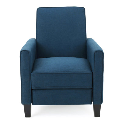 Navy Blue Fabric Push Back Chair For Elegant Home Décor