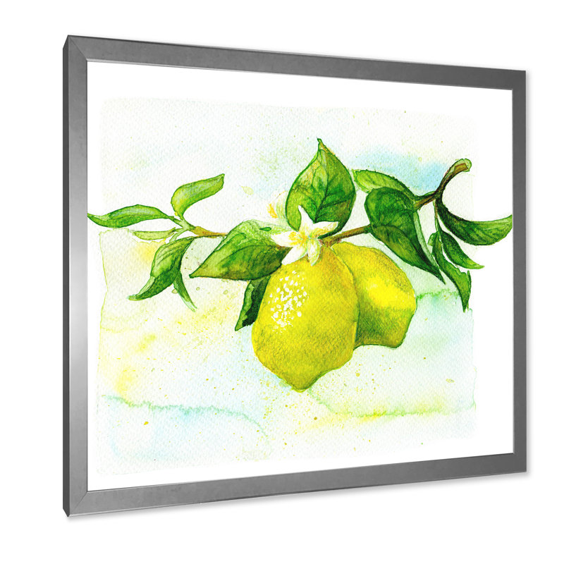 Kitchen Kitchen Citrus II - Décoration murale sur toile Farmhouse, H 30 po x l 30 po x P 1 po, Cadre photo argenté