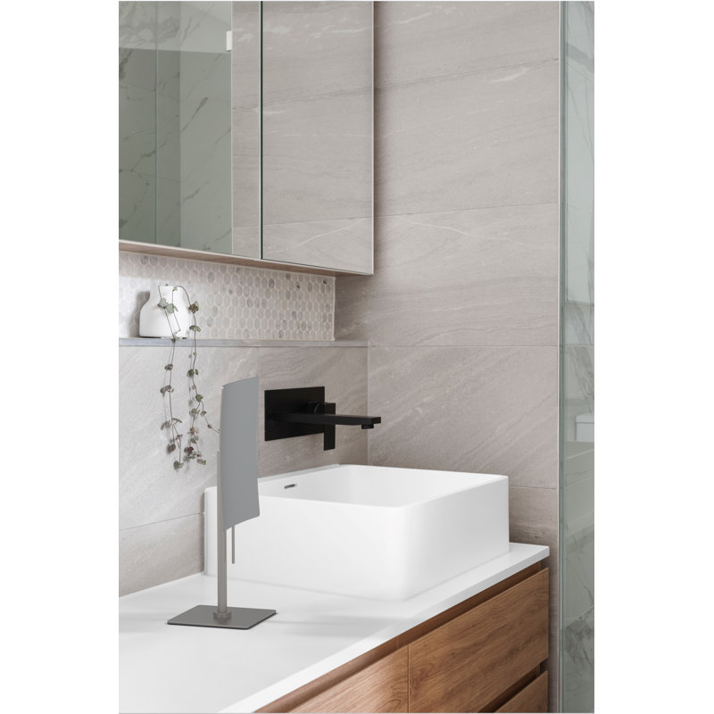 Brushed Nickel Minimalist Rectangular Magnifying Vanity Mirror