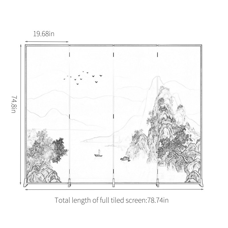 Kendallyn, 74.8" H x 78.74" W x 1.37" D