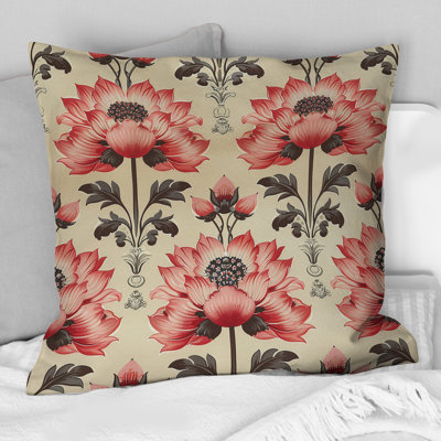 Coussin décoratif rouge et vert Meadows III