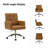 Auric Mid-Century Modern 23" W Leather Height-Adjustable Swivel Office Chair with Button Design-779435318