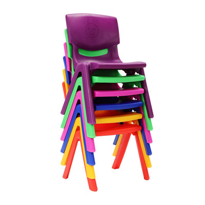 6-Piece Stackable Classroom Chairs, Plastic School Chairs for Preschool, Daycare & Playroom