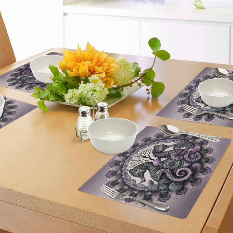Polyester Mauve Grey Rectangle Placemat