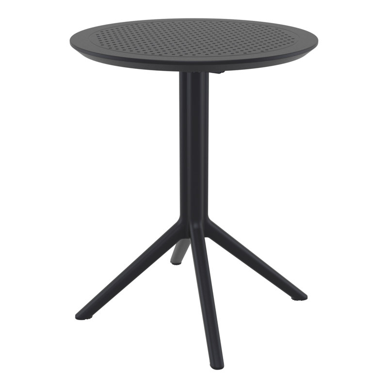 Table bistro pliable en plastique pour 2 personnes Elodie, Noir, noir, noir, noir, H 29,5 po x l 23,6 po x L 23,6 po