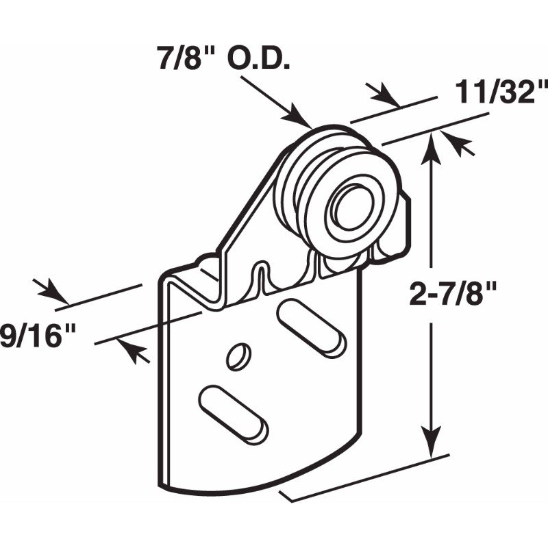 Prime-Line 9/16 in. Offset Sliding Wardrobe Back Door Roller Assembly