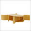 Table basse ovale cannelée avec rangement, bois d'hévéa massif, 1 tablette et 2 portes ouvertes pour les salons modernes